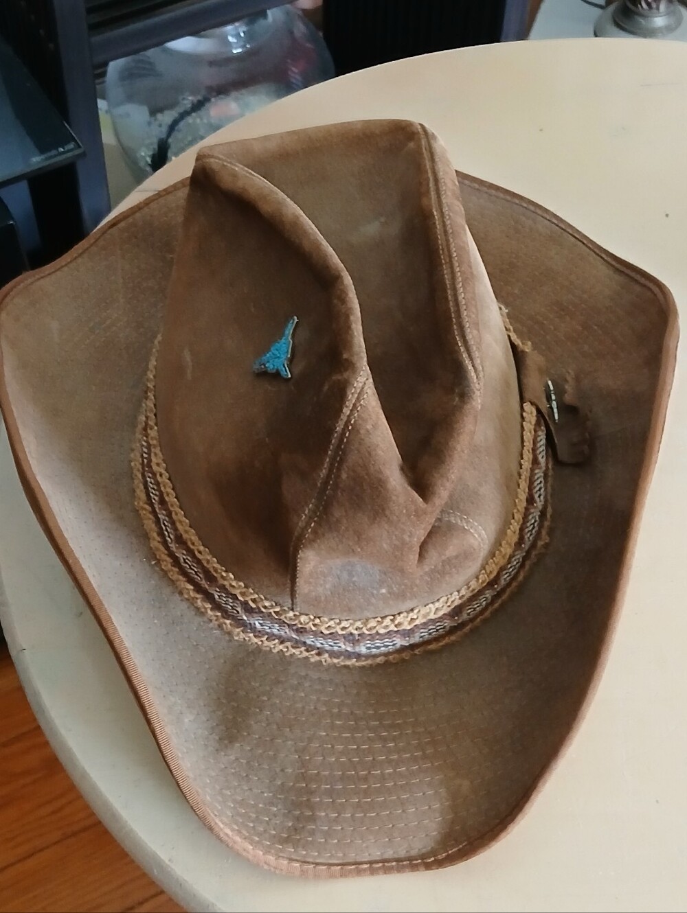 Stetson Brown Suede Cowboy Hat with Braided Band